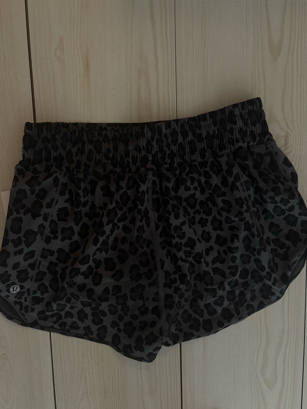 lululemon athletica Women's Charcoal Black Leopard Athletic Shorts